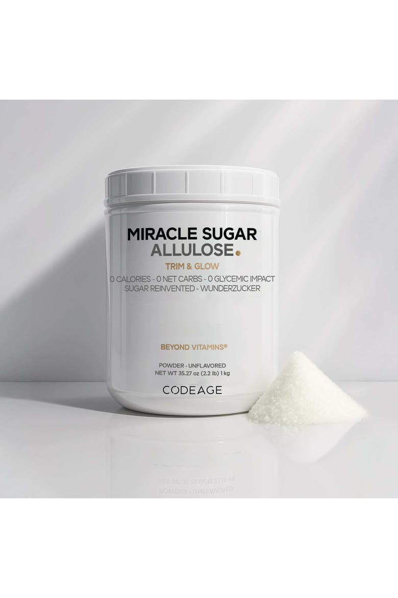 Miracle Sugar Allulose Powder, All-purpose Sweetener, Alternate, color, White