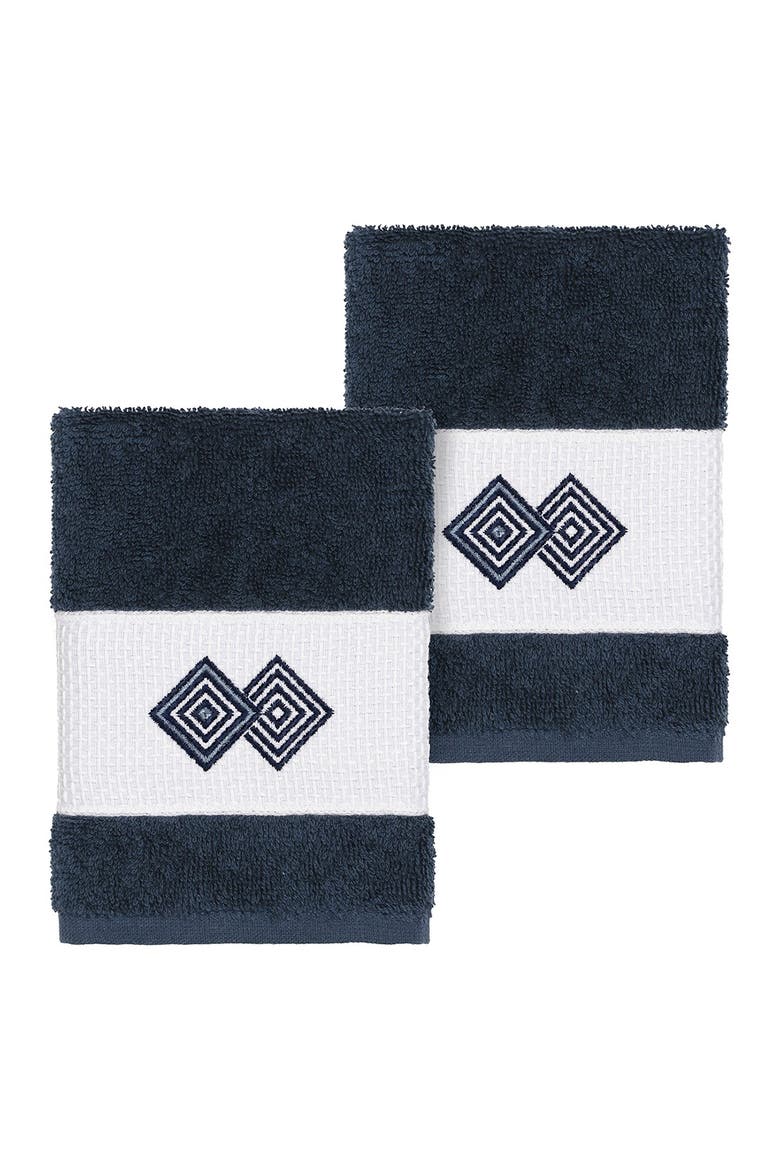 Noah Embellished Washcloth - Set of 2 - Midnight Blue, Main, color, MIDNIGHT BLUE