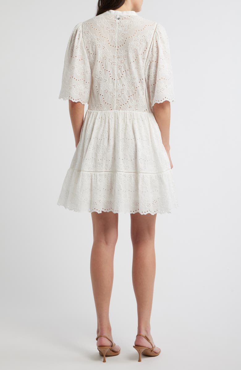BOSS Orange Cotton Broderie Dress, Alternate, color, Soft Cream