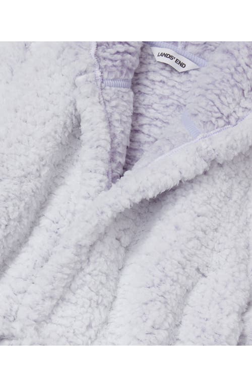 Lands' End Kids High Pile Plush Hooded Robe And Headband In Red