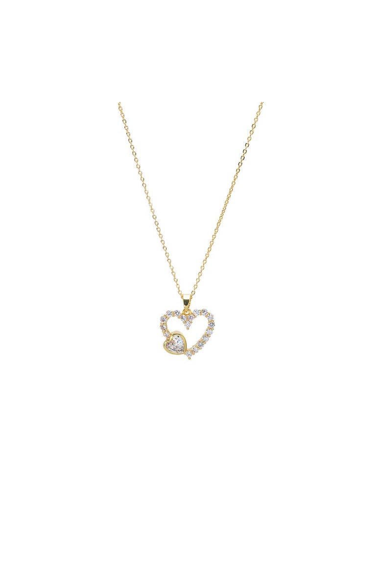 BY ADINA EDEN Interlocking Heart CZ Necklace, Main, color, Gold