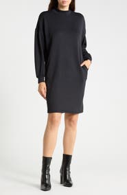 B.YOUNG Long Sleeve Mock Neck Sweater Dress