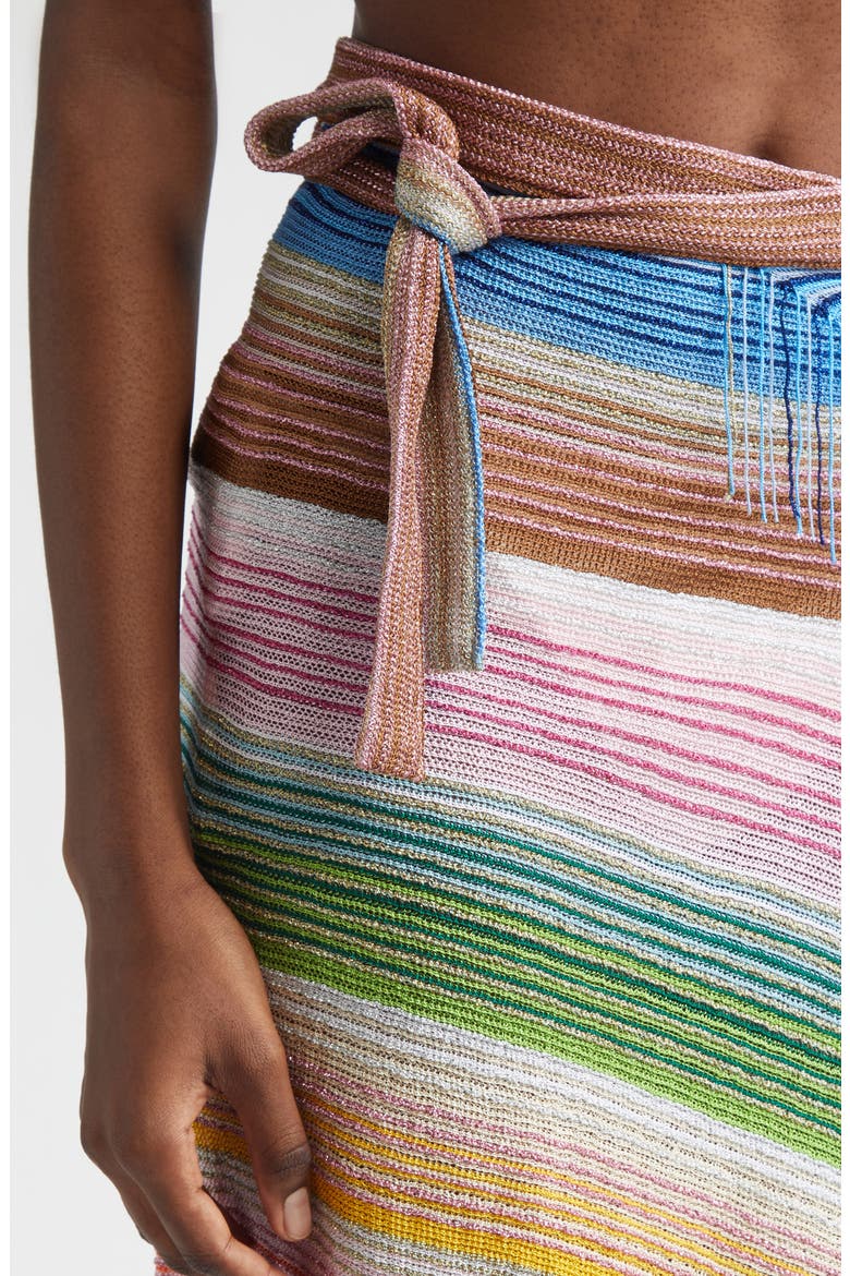 Metallic Stripe Fringe Trim Pareo, Alternate, color, 0001 WHITE MULTI