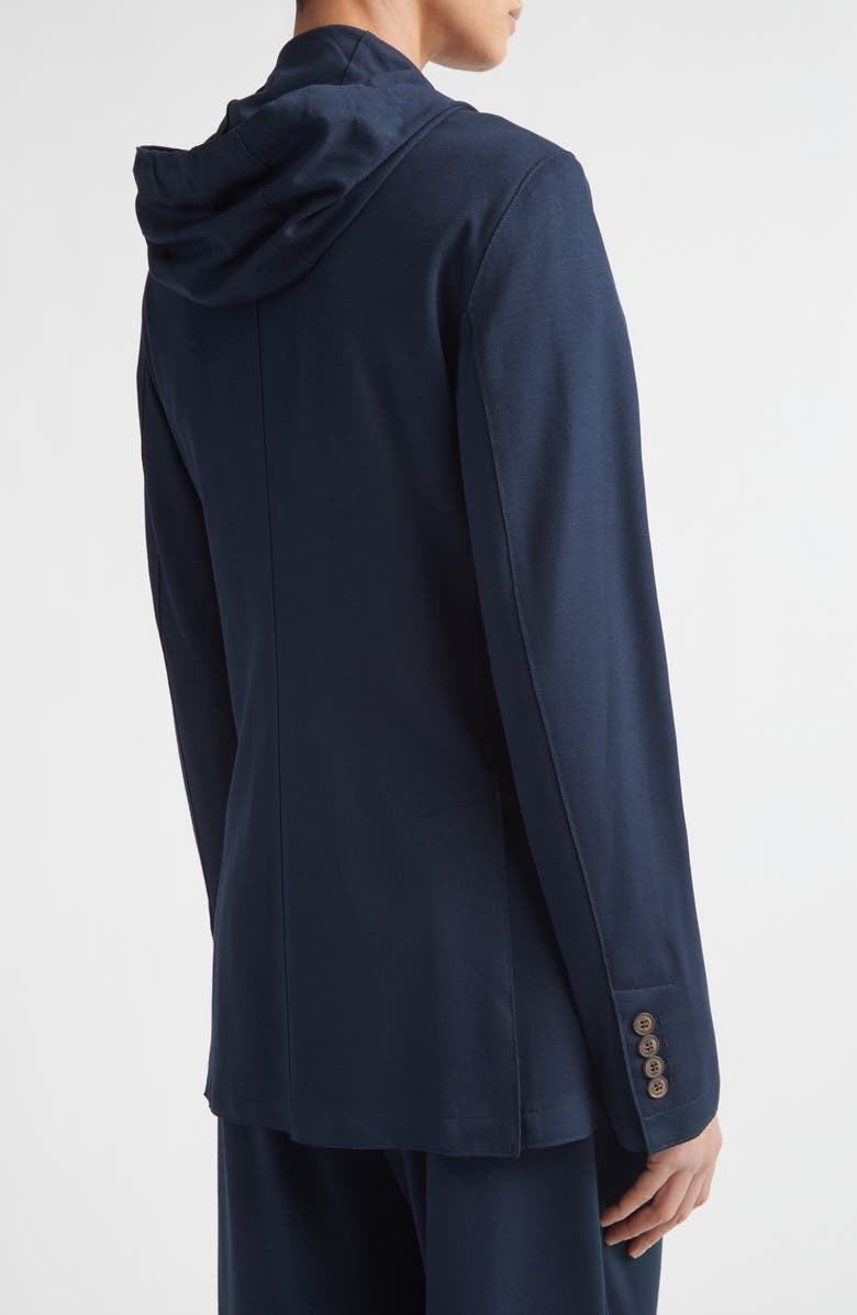 Eleventy Knit Jacket with Hoodie Inset, Alternate, color, 11 Blue