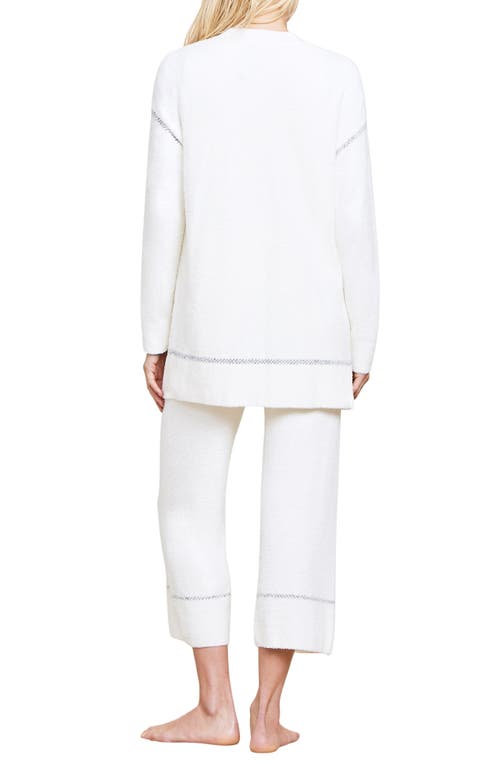 Shop Barefoot Dreams ® Cozychic® Contrast Stitch Cardigan In Pearl-carbon
