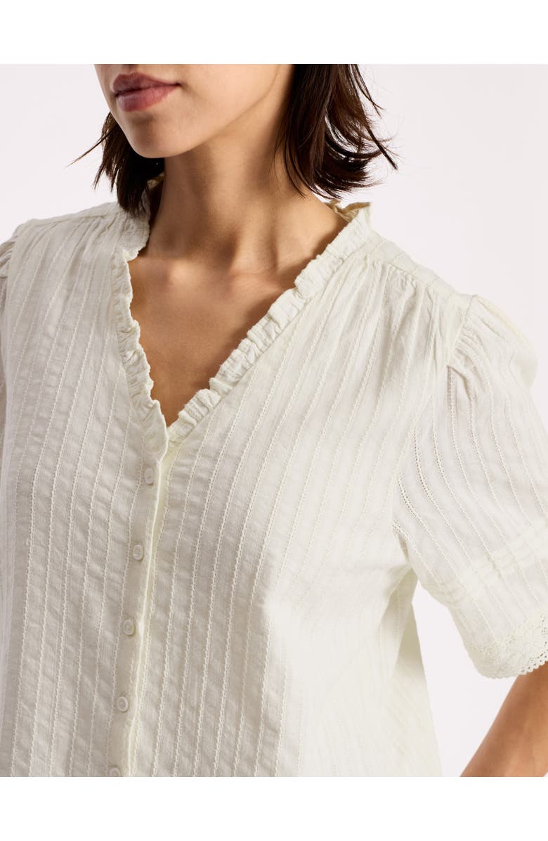 Albaray Pintuck Sleeve Button Through Top, Alternate, color, Cream