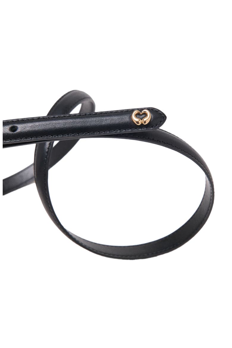 Slim leather belt, Alternate, color, Black