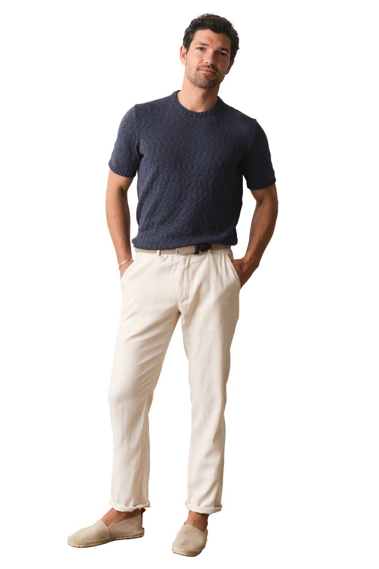 Short Sleeve Slub Cotton Sweater, Alternate, color, VINTAGE INDIGO