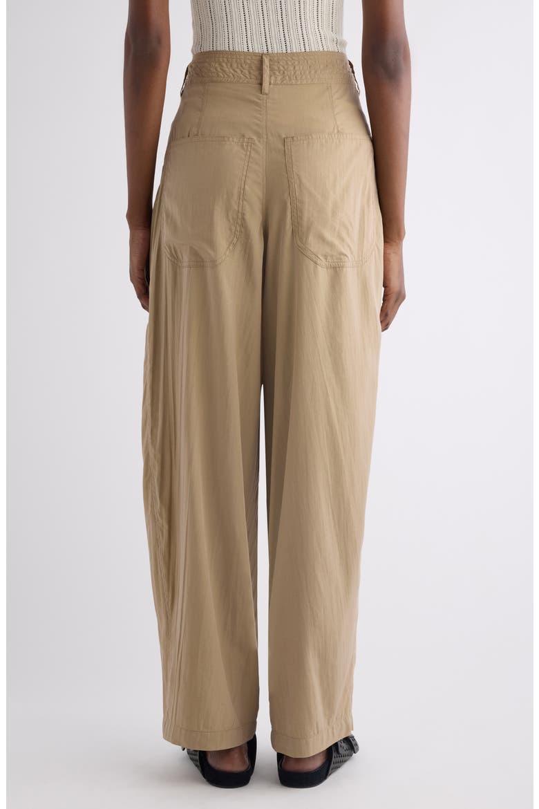 Inaya High Waist Gathered Straight Leg Pants, Alternate, color, KHAKI