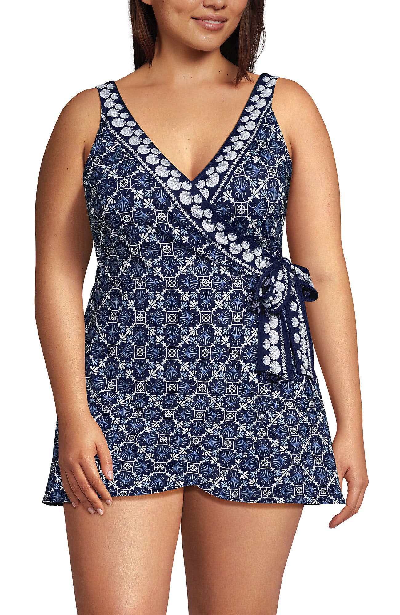 Seashell Geo/Navy Border