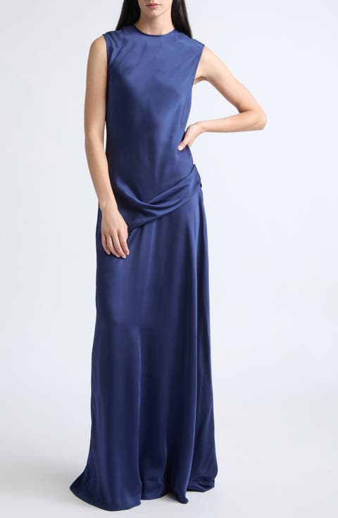 Draped Satin Gown
