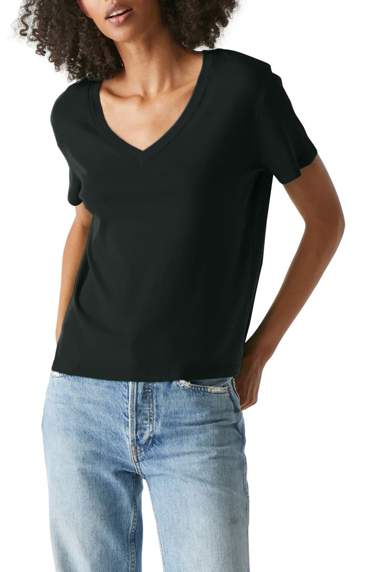 Dylan Classic V-Neck Shirt, Main, color, BLACK