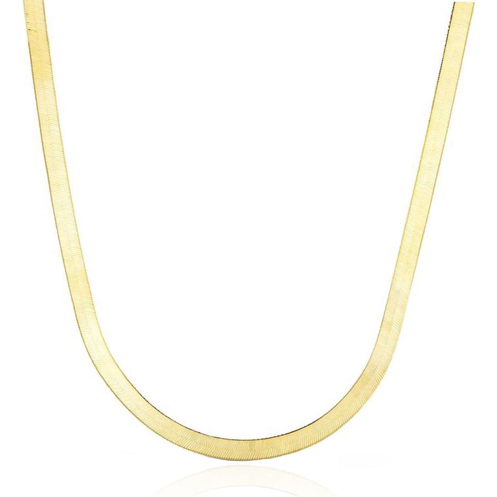 The Lovery Fine Jewelry Mini Herringbone Necklace In Gold