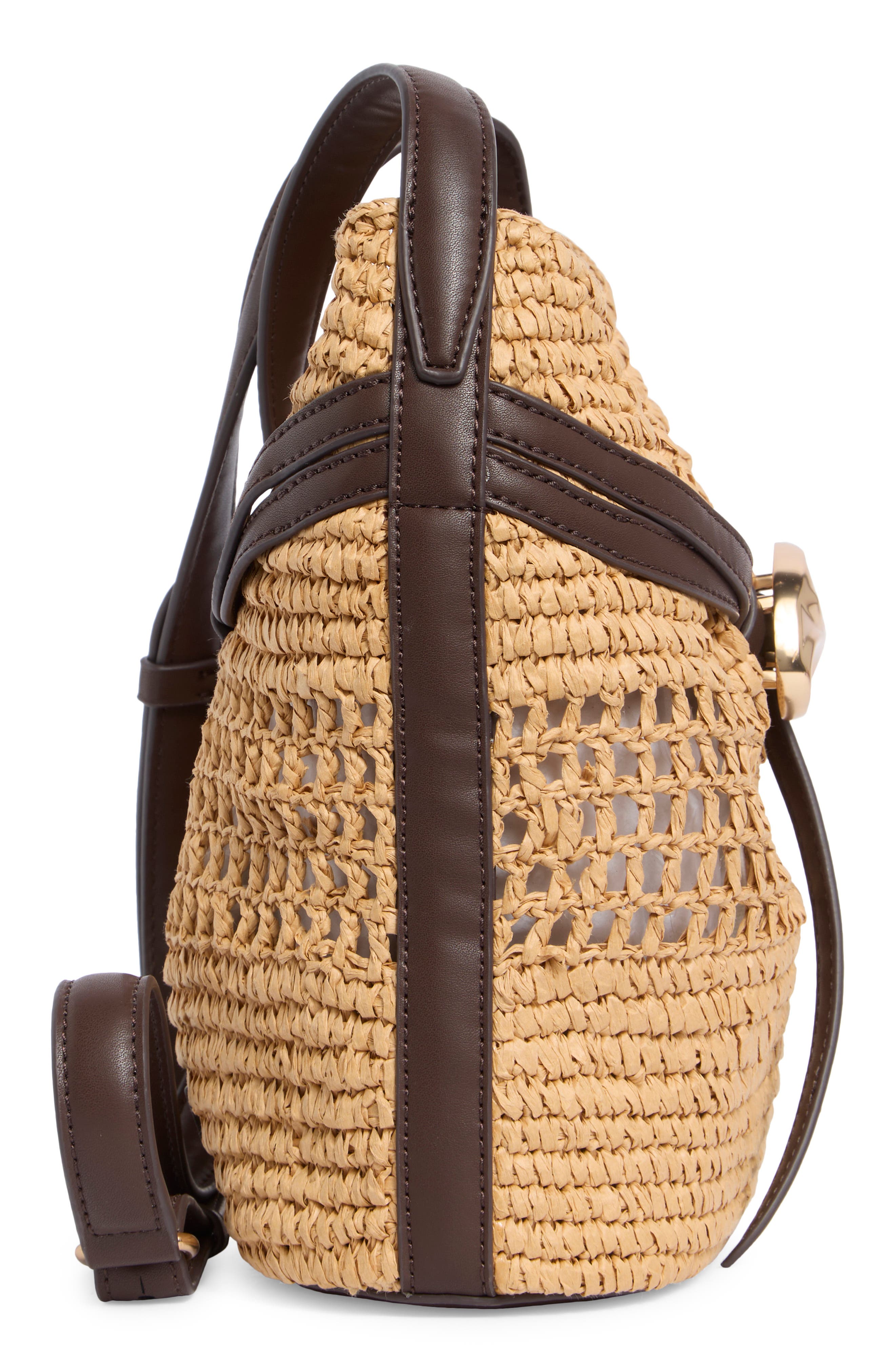 Sam Edelman Bex Raffia Crossbody Bag, Alternate, color, Brown Multi