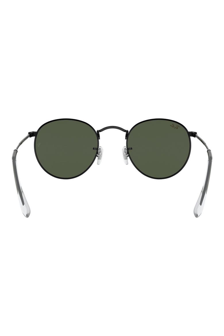 47mm Round Sunglasses, Alternate, color, SHINY BLACK