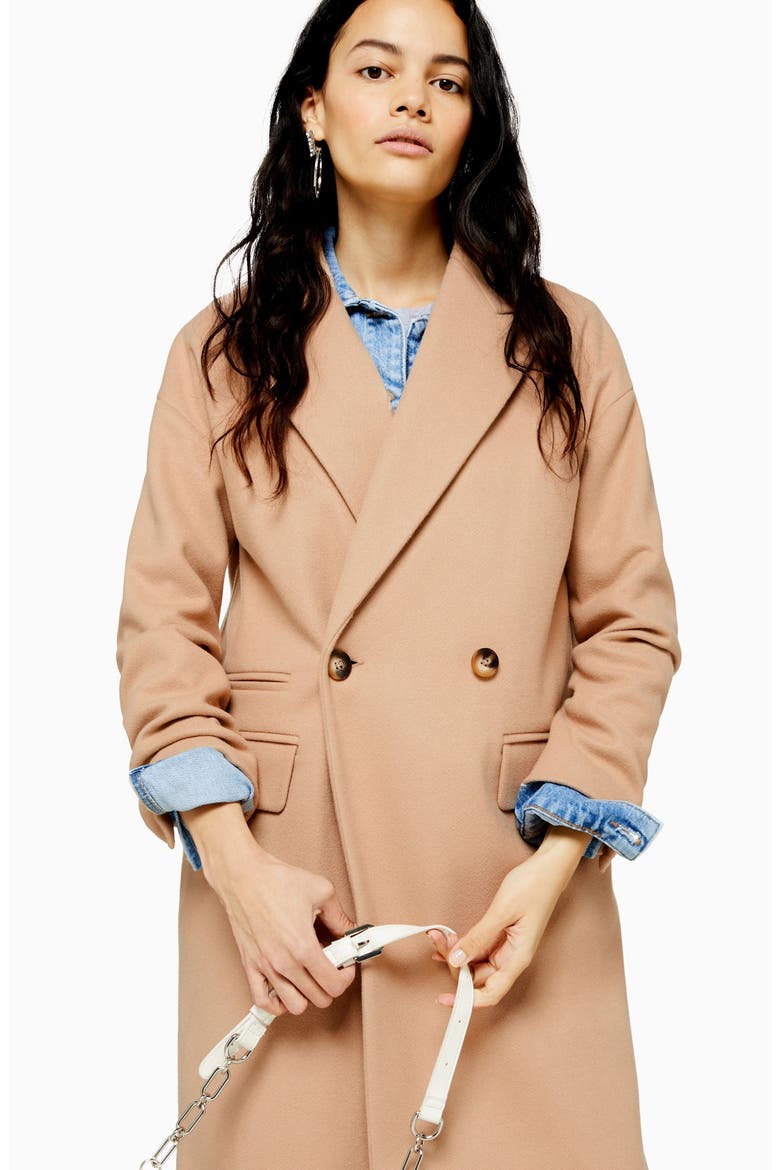 Classic Double Breasted Coat, Alternate, color, CAMEL
