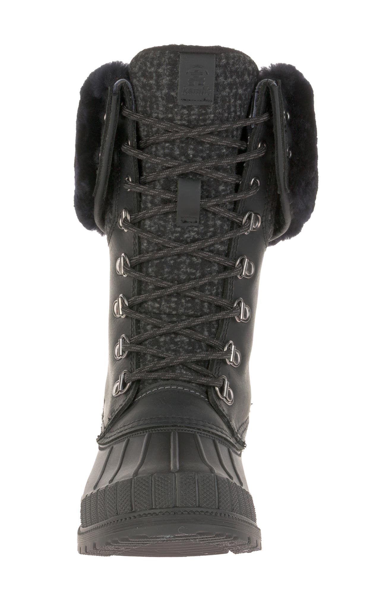 Kamik Sienna F 2 Genuine Shearling Trim Waterproof Boot, Alternate, color, Bk2-Black