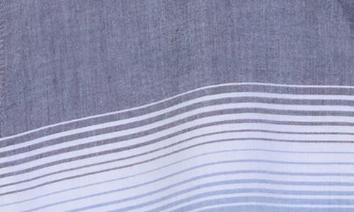 Original Penguin Gradient Stripe Short Sleeve Cotton Button-up Shirt In Blue