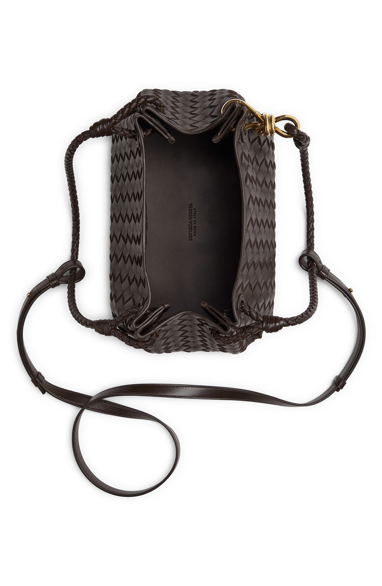 Bottega Veneta Small Parachute Intrecciato Leather Shoulder Bag, Alternate, color, 2190 Fondant-M Brass