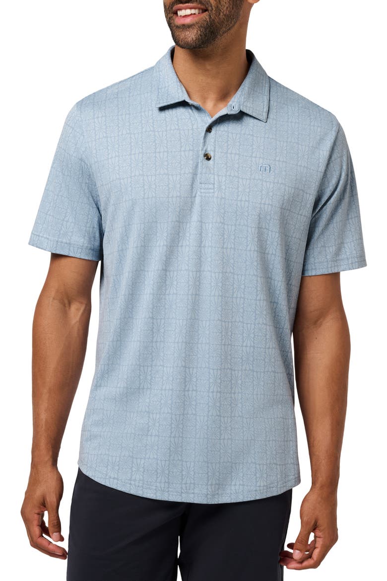 Cabana Floral Jacquard Polo, Main, color, ASH BLUE