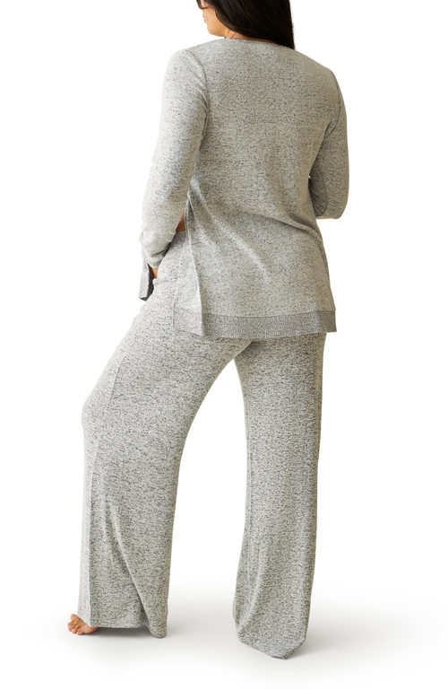 Kindred Bravely Cozyknit Maternity & Nursing V-neck Top In Gray