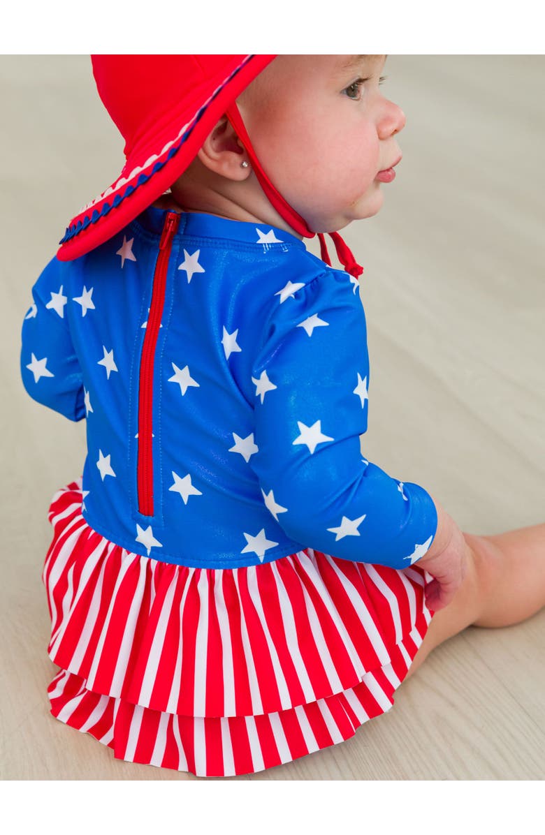 RuffleButts Baby Girls UPF50+ Long Sleeve Skirted One Piece Rash Guard, Alternate, color, 