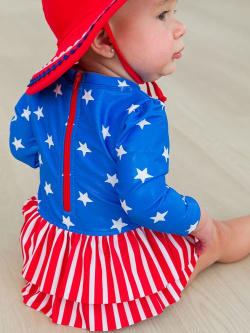 Rufflebutts Baby Girls Upf50+ Long Sleeve Skirted One Piece Rash Guard