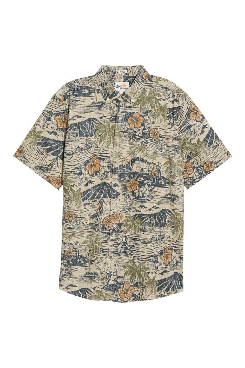 Paradise Found Button Down Shirt, Main, color, EUCALYPTUS