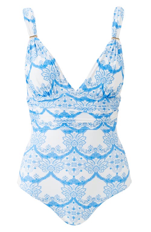 Melissa Odabash Panarea Print One-piece Swimsuit In Blue
