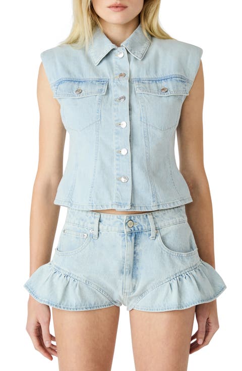 Cassady Crop Denim Vest