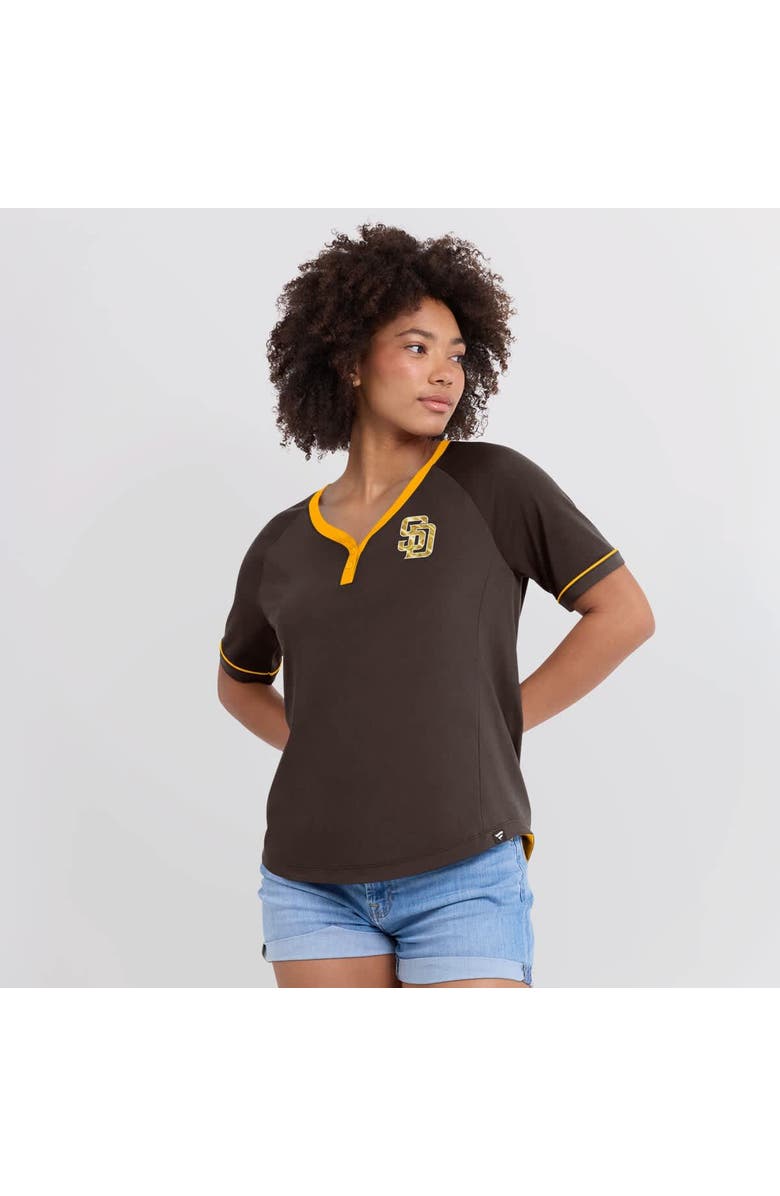 FANATICS Women's Fanatics Brown San Diego Padres League Diva Star Raglan V-Neck T-Shirt, Alternate, color, Brown