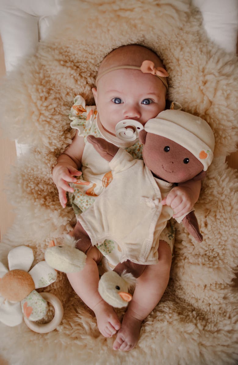 APPLE PARK Soft Organic Cotton Baby Doll, Alternate, color, Cream