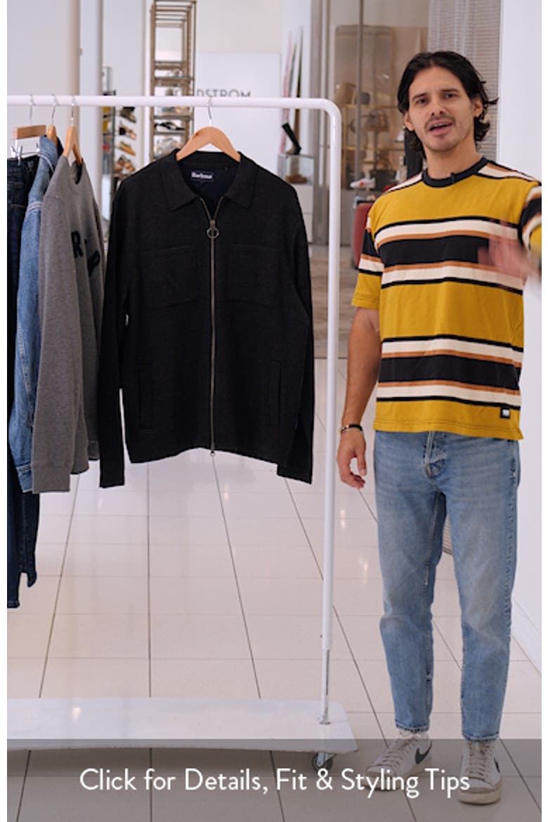 Croscombe Cotton & Merino Wool Blend Zip Cardigan video