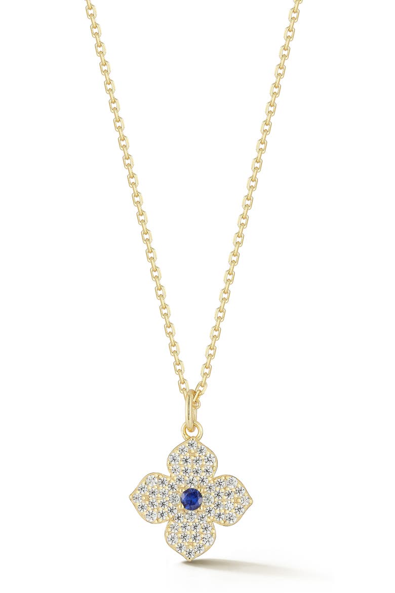 Clover 14k Gold Plate & Sterling Silver Necklace, Main, color, GOLD