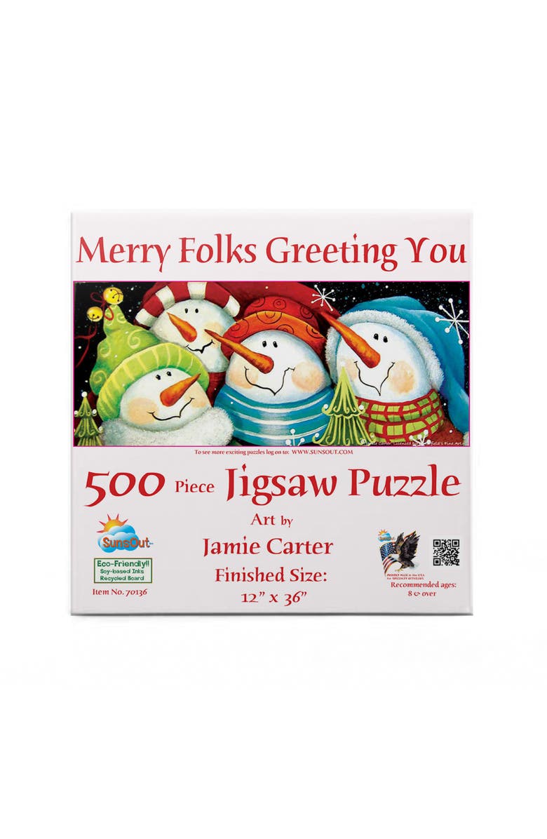 Sunsout Merry Folks Greeting You 500 piece Jigsaw Puzzle for Adults, Alternate, color, Multicolor
