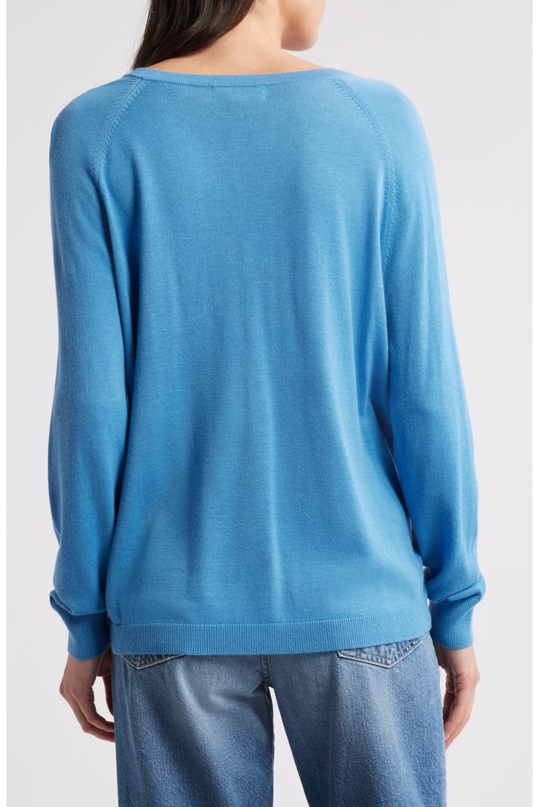 Relaxed V-Neck Sweater, Alternate, color, BLUE PARISIAN