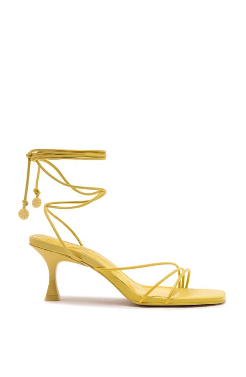 Larroude Women's Nadia Square Toe Strappy Mid Heel Sandals