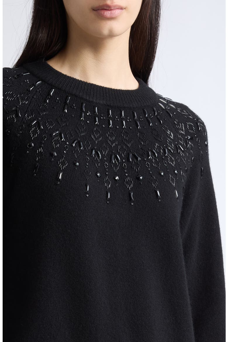 Harold Embellished Wool Sweater, Alternate, color, BLACK