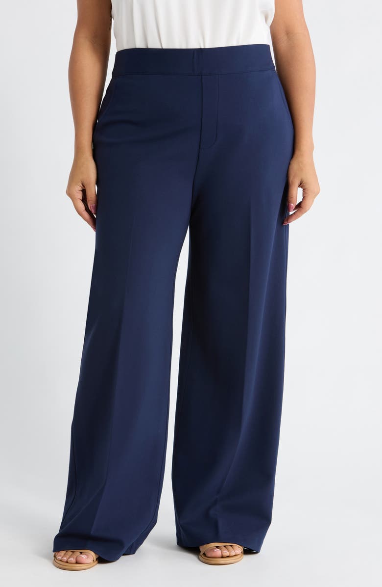 SPANX<sup>®</sup> SPANXsupersmooth<sup>™</sup> PerfectFit Ponte Wide Leg Pants, Main, color, Timeless Navy
