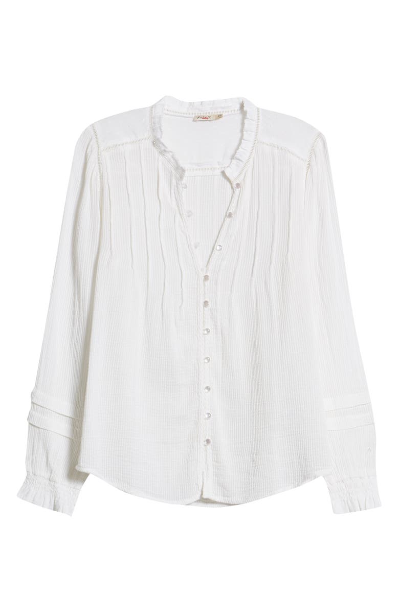 Faherty Willa Button Front Peasant Blouse, Alternate, color, White
