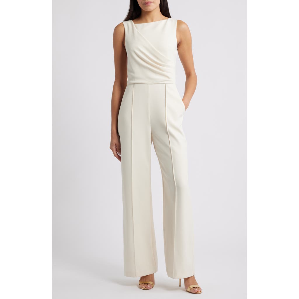 Vince Camuto Signature Stretch Crepe Jumpsuit In White