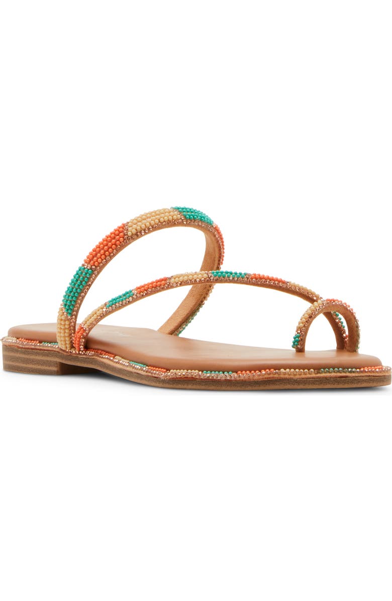 Madden Girl Spotlight Toe Loop Sandal, Main, color, Turquiose Multi