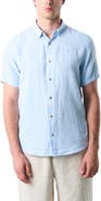 Velez Men Short-Sleeve Linen Shirt with VZ Embroidery.
