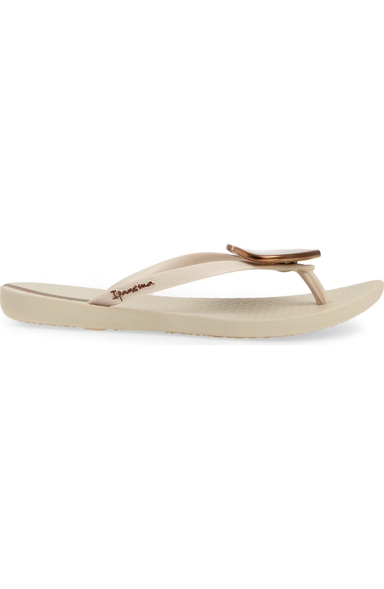 Ipanema Wave Heart Flip Flop, Alternate, color, Beige/Bron
