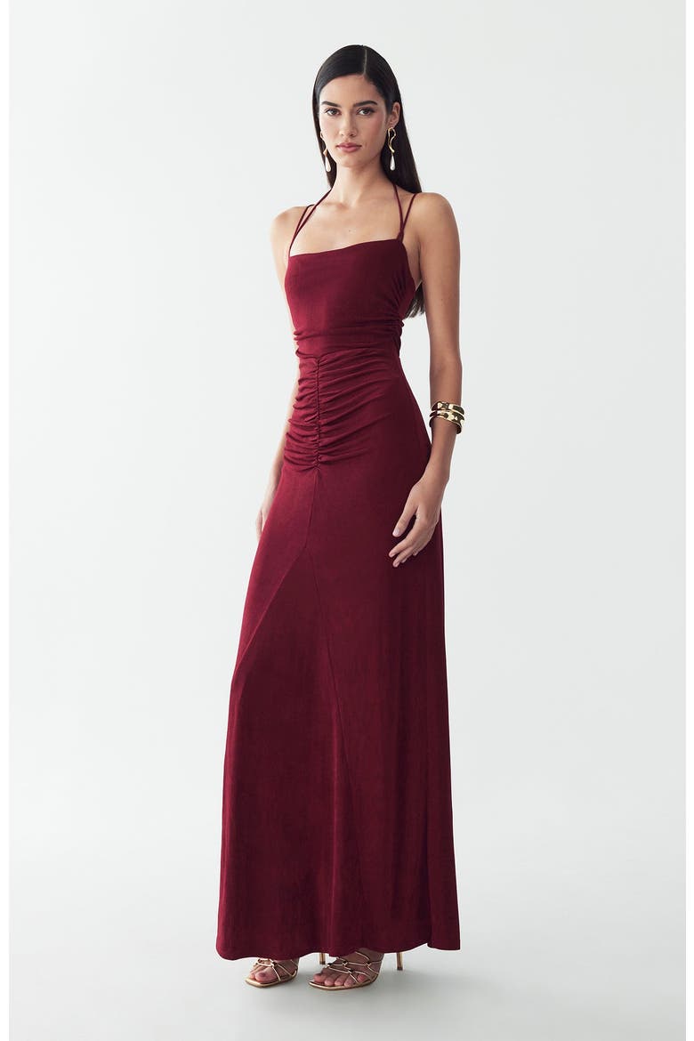 Sofia Maxi Dress, Alternate, color, Burgundy