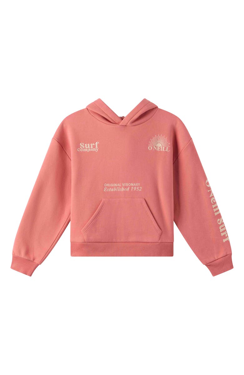 O'Neill Kids' Asher Embroidered Hoodie, Main, color, Canyon Rose