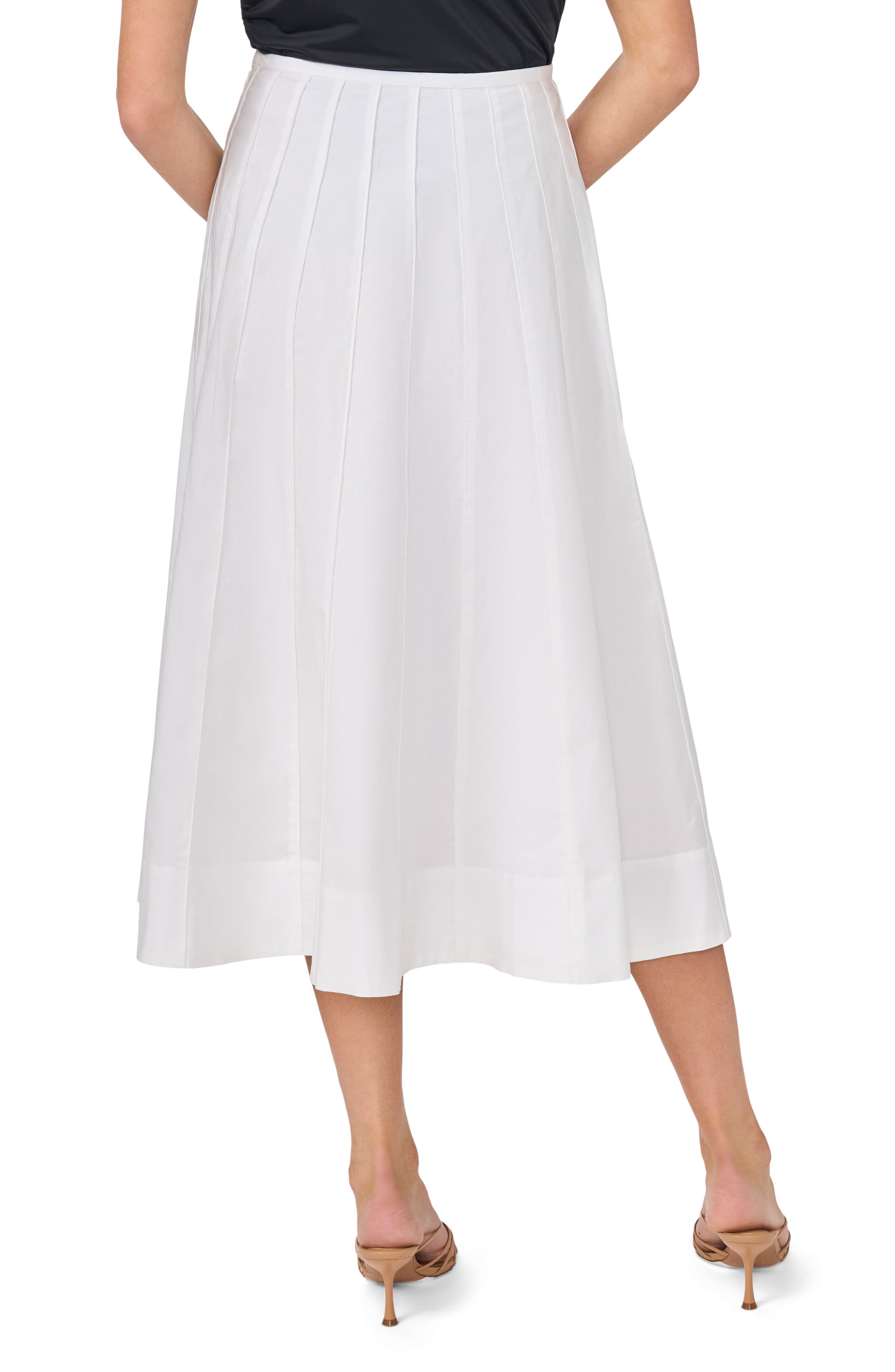 Pintuck Cotton Midi Skirt - image 2