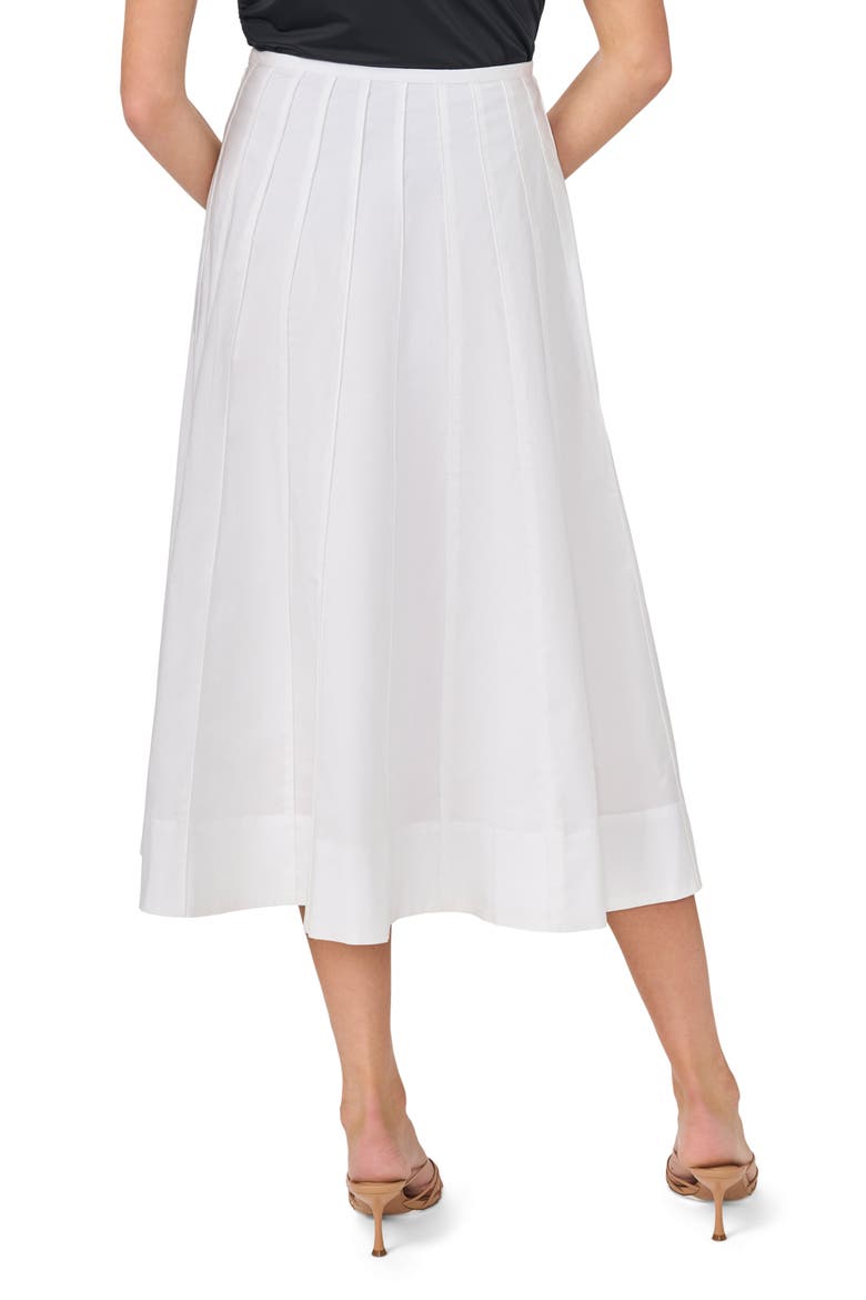 Pintuck Cotton Midi Skirt, Alternate, color, BRIGHT WHITE