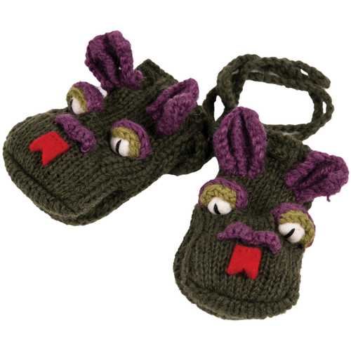 Nirvanna Designs Dragon Mittens In Brown
