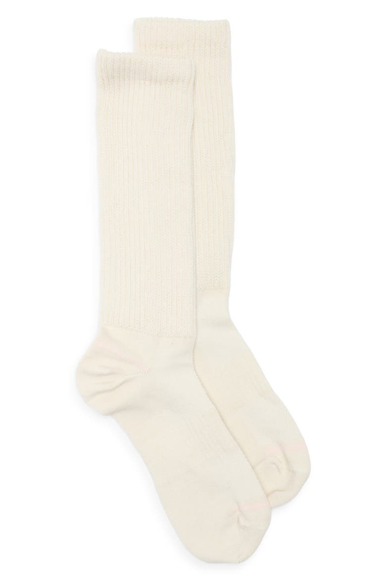 Athleisure Slouch Rib Crew Socks, Alternate, color, IVORY TOFU